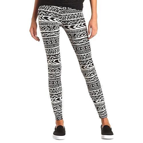 Washable Black And White Breathable And Lightweight Full Length Cotton Lycra Leggings For Ladies