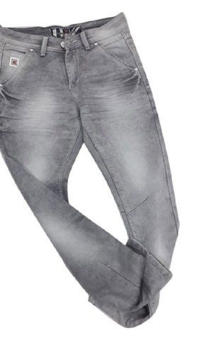 Gray Men Breathable And Comfertable Stretchable Denim Pant For Casual Wear