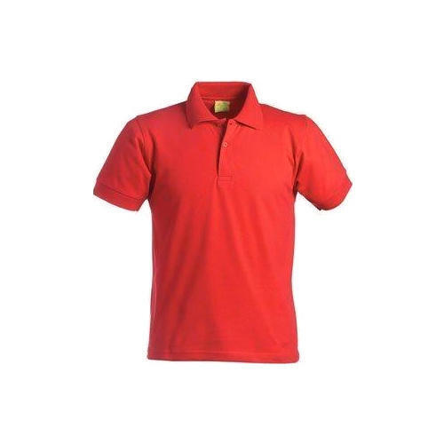 Plain Red Collar Neck And Short Sleeve Hand T Shirt For Men 100