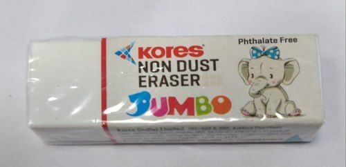 Rubber Premium Quality White Jumbo Kores Non Dust Eraser For School Use