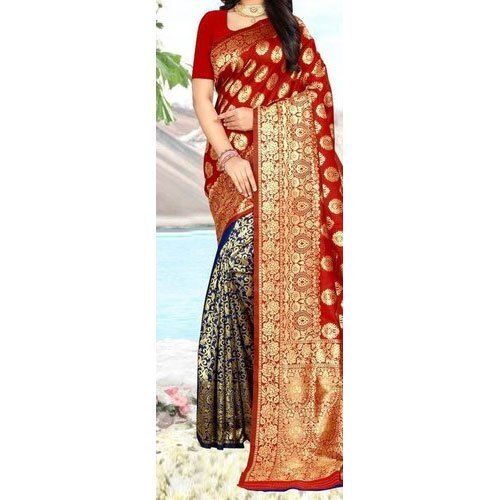 Red and Black Readymade Bharatanatyam Saree - Madisar Shop