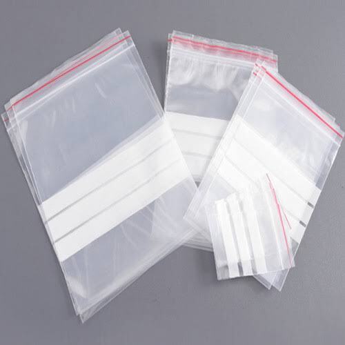 Write On Panel Transparent Plastic Zip Lock Bags For Retail Packaging