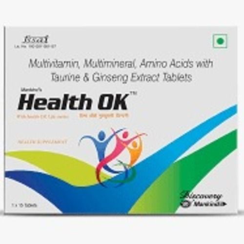 Health Ok Multivitamin Multimineral Amino Acid With Ginseng Extracts, Pack Of 15 X 5 Tablets 