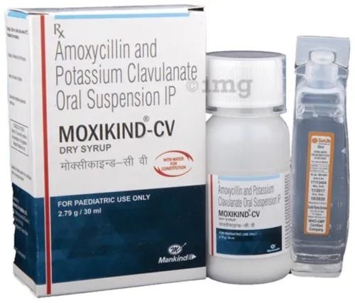 Moxikind-Cv Amoxycillin And Potassium Clavulanate Oral Suspension, Pack Of 30 Ml, Used To Treat Bacterial Infections Medicine Raw Materials