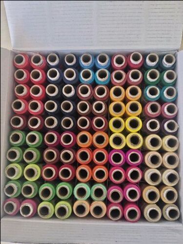 Multi Colored Staple Spun Polyester Threads For Stitching Uses