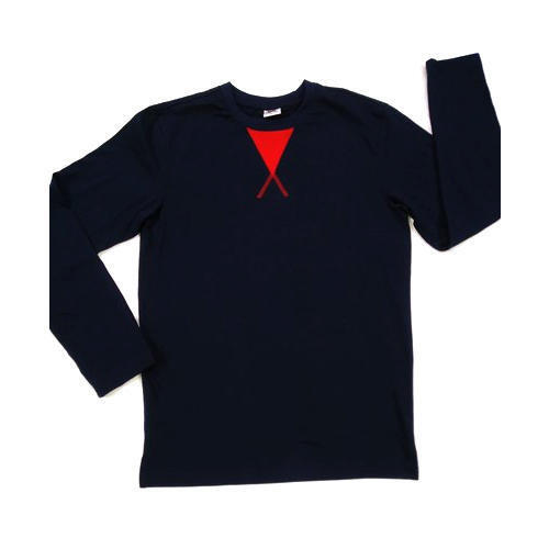 Shrink Resistance Skin Friendly Full Sleeve Polyester V Neck Good Quality Black Men"S T Shirt