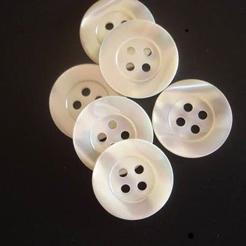 Light Orange Sturdy Construction White Round 22Mm Natural Plastic Shirt Button For Garments