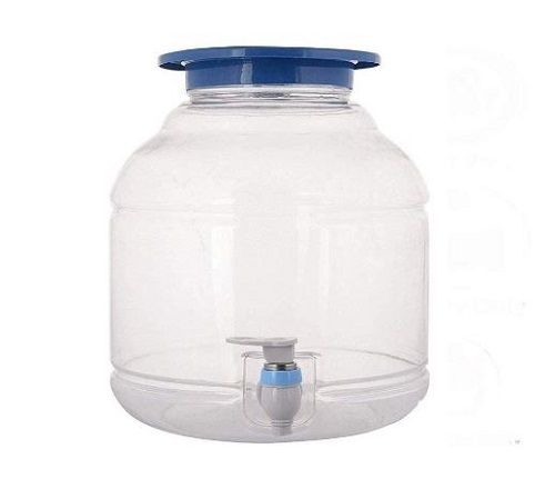 White And Blue Plastic Water Bottle Weight 350 G Round Shape Capacity 5 Liter For Water Storage