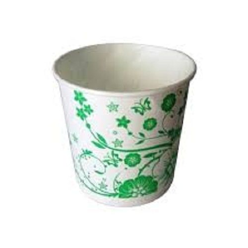 100% Eco- Friendly White And Green Disposable Paper Cup For Tea And Coffee, 50 Ml