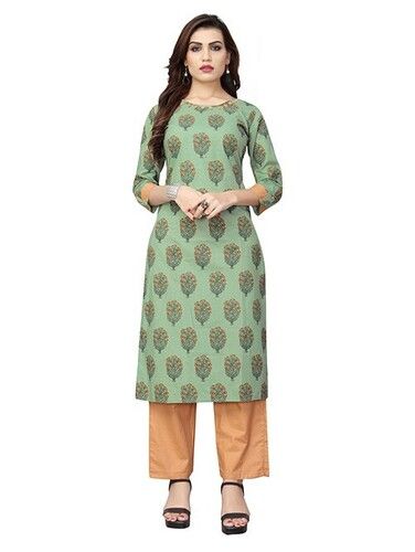 Attractive Eye-catching Stunning Look Light Airy Outstanding Soft Cotton Printed Straight Kurti