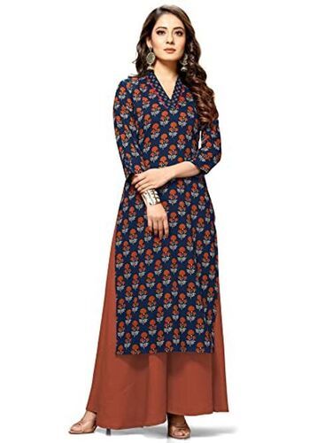 Transparent Crepe Printed Women Kurti For Casual Wear With Anti Wrinkle Fabric