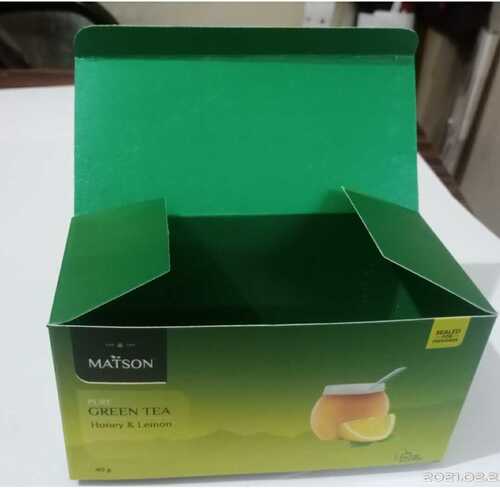 Easy to Use Green Paper Tea Bag Box for Packaging