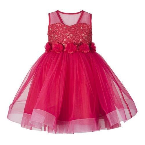 Colorfastness Resistance Against Shrinkage Party Wear Stitch Girls Embroidered Frocks Age Group: 1-3 Years