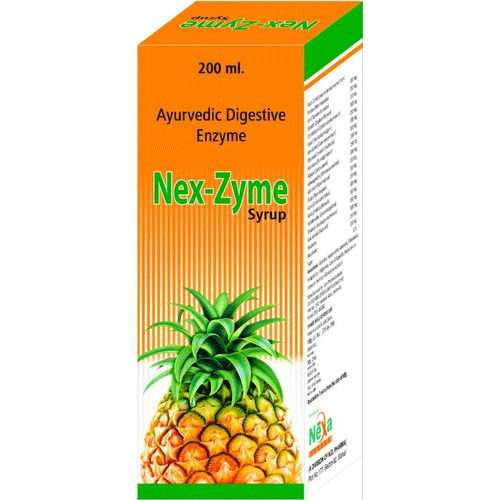 Pine Apple Flavor Ayurvedic Digestive Enzyme 200 Ml, Nex-Zyme Syrup