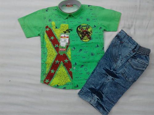 Short Sleeve Printed Classic Piece Cotton Printed Boys Stylish Casual Shirt