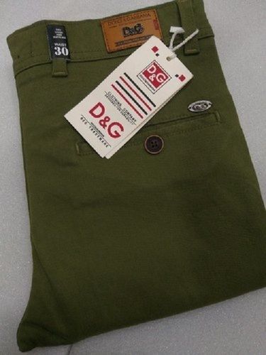 Washable Stylish Trendy Fancy Mens Cotton Pants Green Color For Party And Regulars Wear