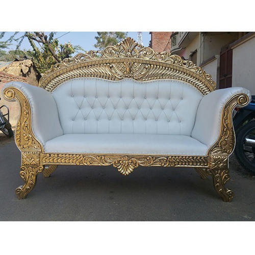 White And Golden Color Modern Luxury Sofa For Long Hours Sitting