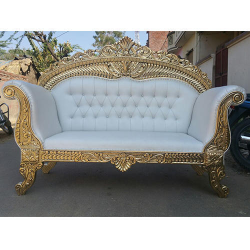 Durable White And Golden Color Modern Luxury Sofa For Long Hours Sitting