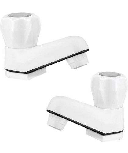 Pp White Polypropylene Ptmt And Abs Plastic Water Tap 15 Mm For Bathroom Fitting