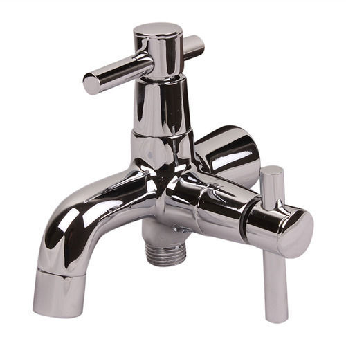 15Mm Bathroom Fitting 2 In1 Sliver Brass Wall Mixer