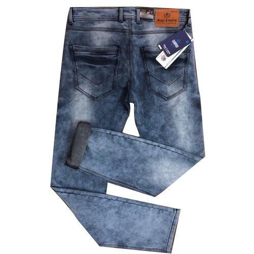 Casual And Trendy Machine Washable Printed Faded Mens Denim Jeans