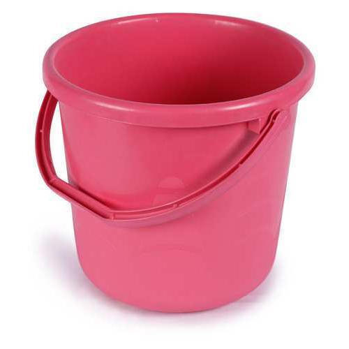 Pp Durable Long Lasting Plain Round Shape Pink Bathroom Plastic Bucket