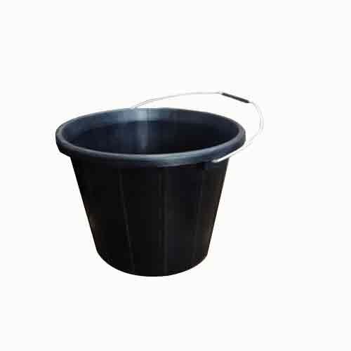 Long Lasting Durable Solid Strong Plain Round Black Bathroom Plastic Bucket