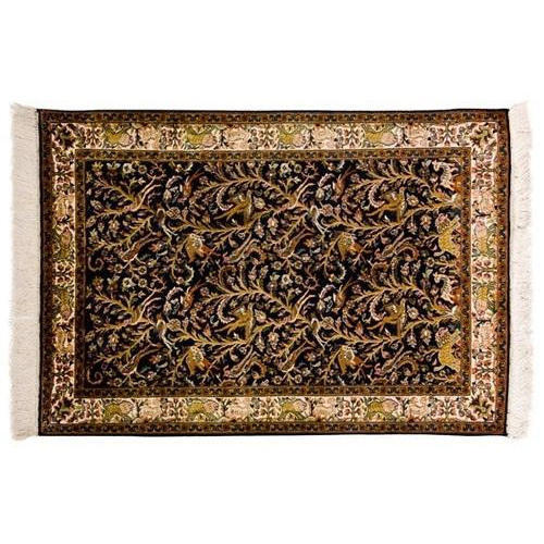 Rectangular Rough Anti Slip Dark Brown Printed Floor Carpet 