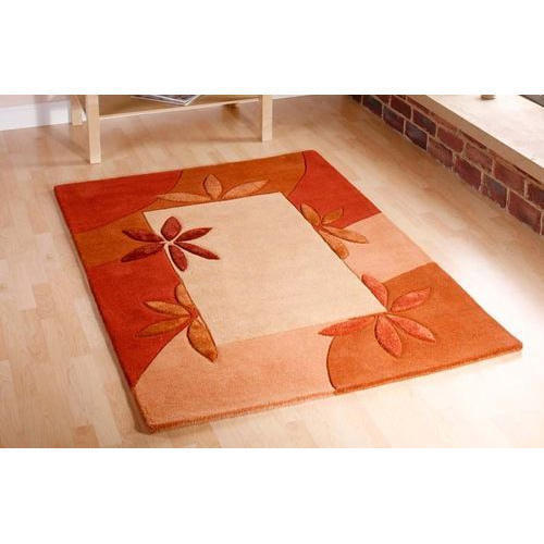 Rectangular Soft And Shiny Polyester Shaggy Printed Floor Carpet 