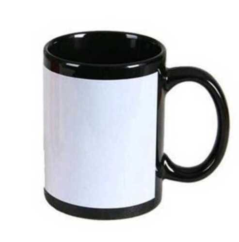 Round Plain Strong Durable Long Lasting White and Black Ceramic Coffee Mug