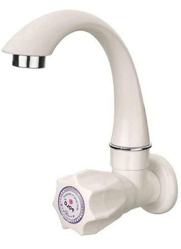 White Round Polypropylene Swan Neck Water Taps For Bathroom Fitting