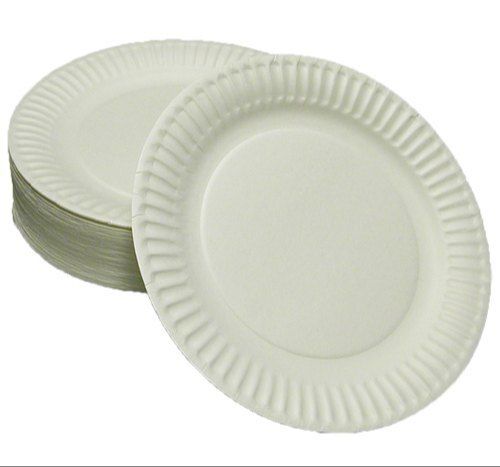 Eco Freindly Circular Disposable Plate White Color 80 Gsm 8 Inch Plain Plates For Parties 