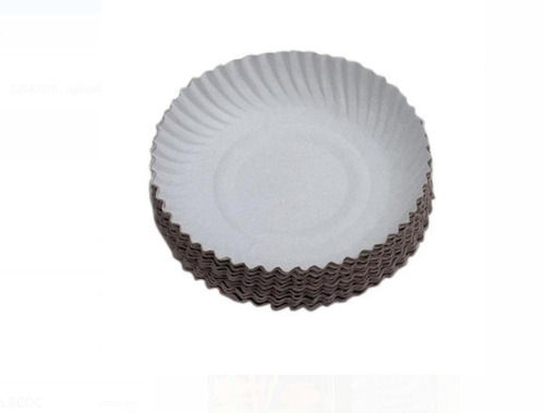 Circular White Plain Disposable Paper Plate 6 Inch For Party 