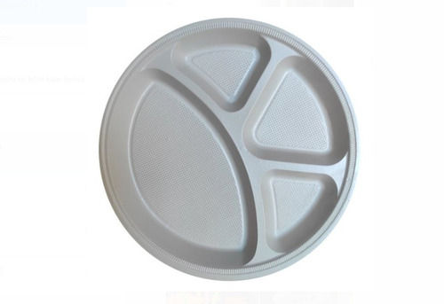 Circular White Thermocol Disposable Plate 6 Inch Use Party 