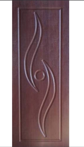 Designer Brown Wooden Entry Door - 7-8 Feet, 25mm Thickness | Plywood Material, Simple Elegant Design, Right Handle Position, Indoor/Outdoor Functionality