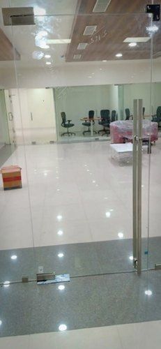 Heavy Duty Colour White Automatic Hinged Plain Office Glass Door, 6Mm Thickness Door Type: Garage Doors