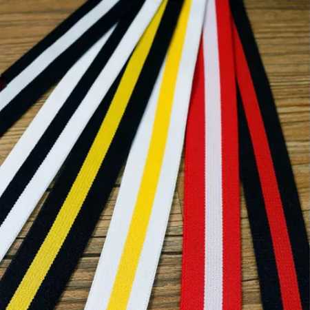 Multicolor Washable Striped Jaquard Elastic Tape For Belt, Bag, Textile Industry