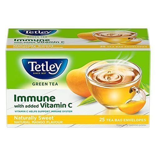 Black Naturally Sweet Vitamin C Rich Tetley Mango Flavour Green Tea