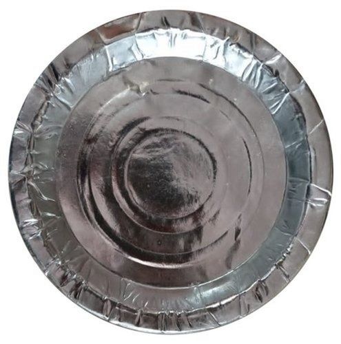 Smooth Finish Silver Coated Round Disposable Paper Plates Plain For Parties 