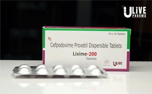  Lixime-200 Cefpodoxime Proxetil एंटीबायोटिक टैबलेट, 10X10 Alu Alu पैक स्टोरेज: कूल एंड ड्राई प्लेस