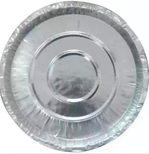 Plain Disposable Premium Design Round Shape Light Weight Silver Dona Plates