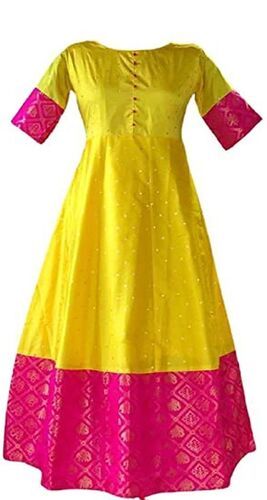 Yellow Premium Quality Long Frock Anarkali Suit 