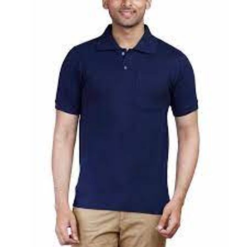 Soft Cotton Regular Fit Stylish Casual Half Sleeves Blue T Shirts For Mens Gender: Male