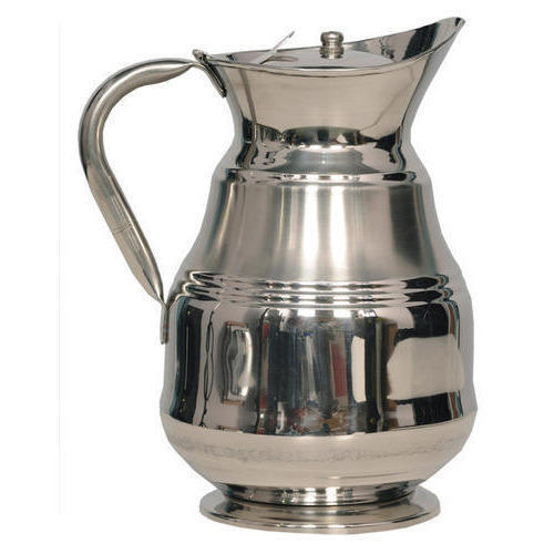 Silver Sturdy And Durable Smooth Safe Ergonomic Handle Stainless Steel Water Jug 