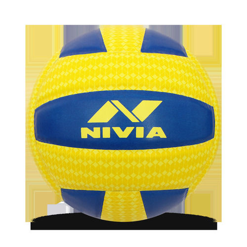 Yellow And Blue Nivia Airstrike Volleyball, 65 Cm Size, Pu Leather Material, For Outdoor Games Age Group: Adults