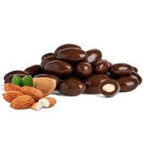 Brown Perfectly Packed Healthy Vitamins, Good Source Of Fiber And Healthy No Added Sugar Chocolate Coated Almond , Dark Chocolate