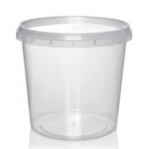 Lightweight Durable Strong Solid Plain Round Transparent Plastic Container 