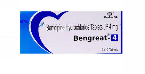 Benidipine Hydrochloride Tablet Ip 4 Mg, Pack Of 3x10 Tablets
