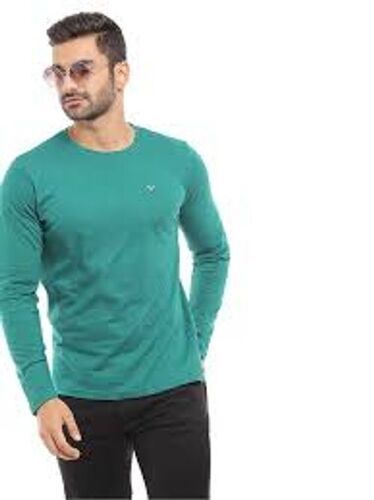 Black Comfortable Full Sleeves And Round Neck Cotton T-Shirt For Men 