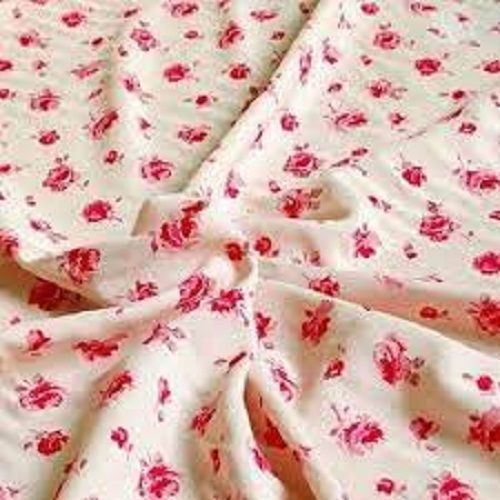 Anti-Static Light Weight And Skin Friendly Comfortable Soft White Floral Printed Cotton Fabric